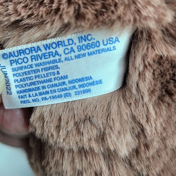 Aurora World Brown Sloth 14" Plush Stuffed Animal NWT - Picture 9 of 9